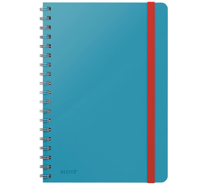 Notitieboek Leitz Cosy B5 160blz 100gr spiraal lijn blauw