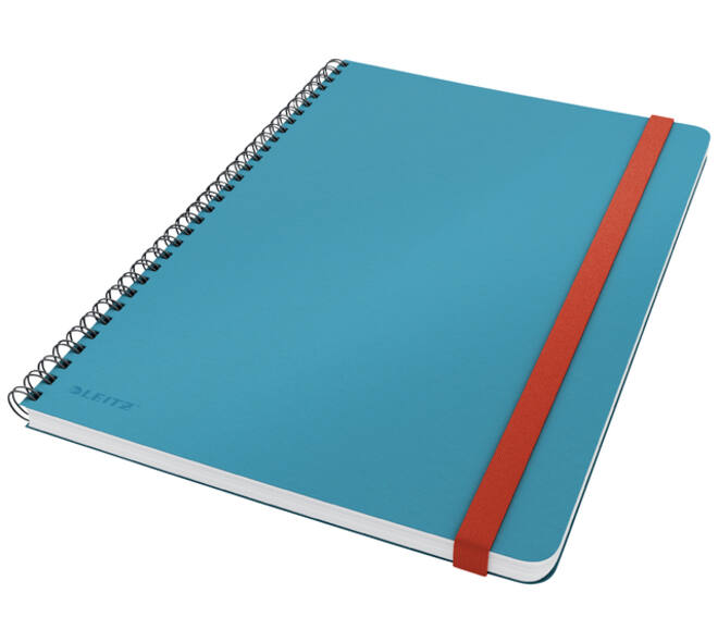 Notitieboek Leitz Cosy B5 160blz 100gr spiraal lijn blauw