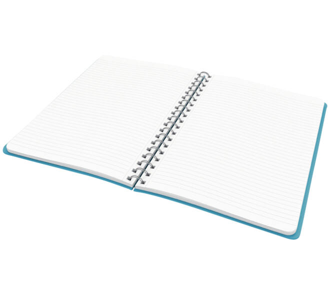 Notitieboek Leitz Cosy B5 160blz 100gr spiraal lijn blauw