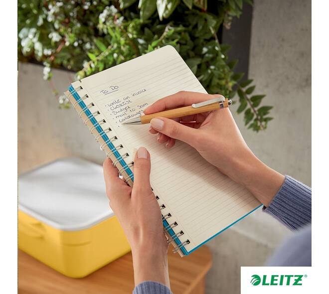 Notitieboek Leitz Cosy B5 160blz 100gr spiraal lijn blauw
