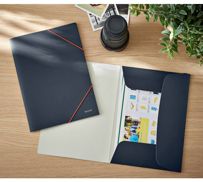 Elastomap Leitz Cosy A4 3-kleps grijs