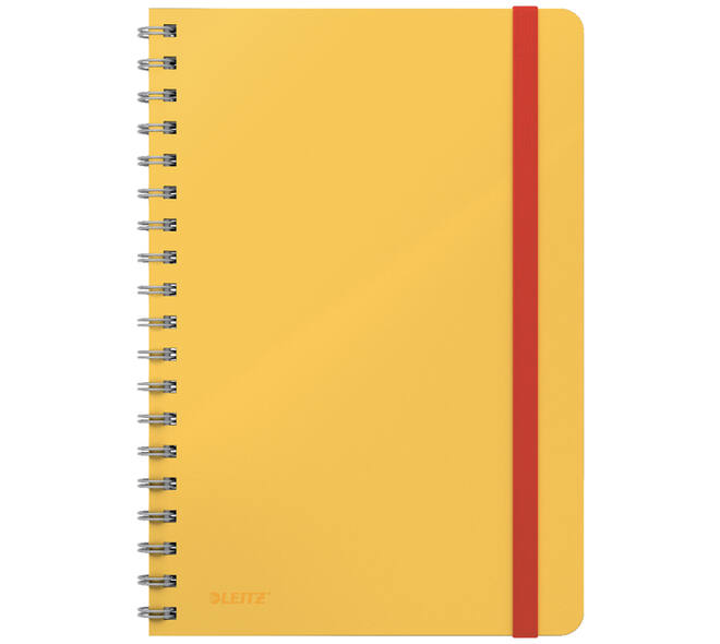 Notitieboek Leitz Cosy B5 160blz 100gr spiraal lijn geel