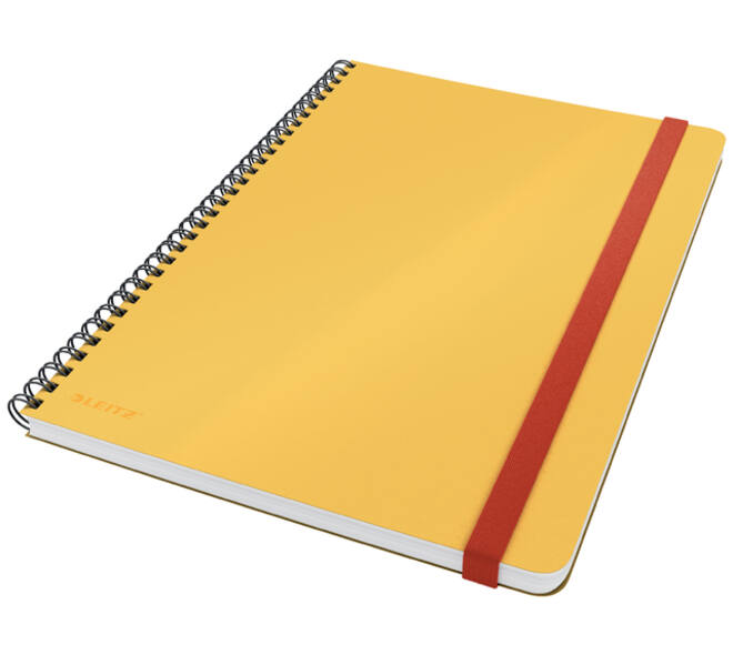 Notitieboek Leitz Cosy B5 160blz 100gr spiraal lijn geel