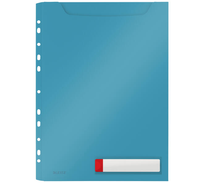 Insteekmap U-model Leitz Cosy harmonica A4 met perforatiestrip PP blauw