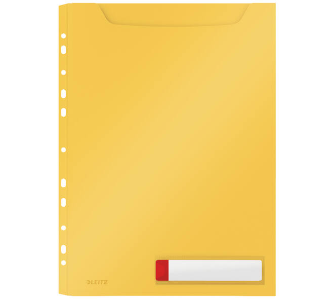 Insteekmap U-model Leitz Cosy harmonica A4 met perforatiestrip PP geel