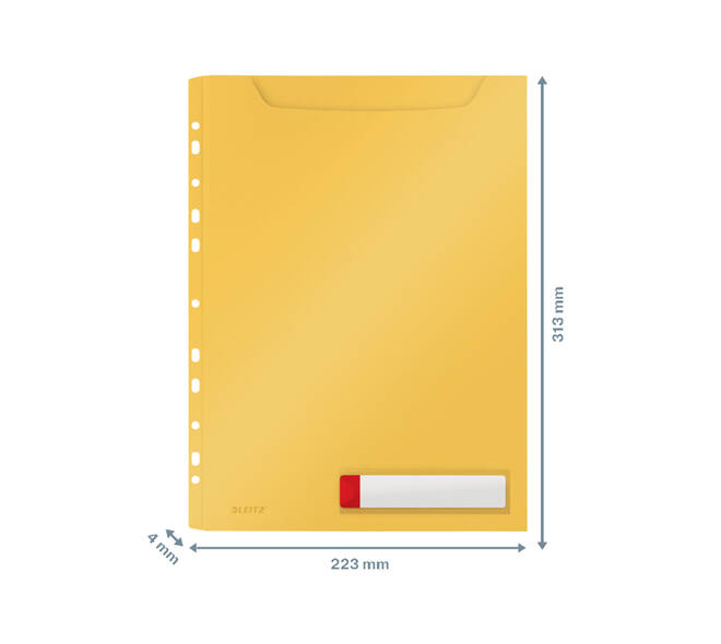 Insteekmap U-model Leitz Cosy harmonica A4 met perforatiestrip PP geel