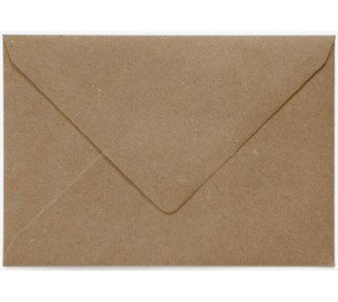 Envelop Papicolor EA5 156x220mm recycled kraft bruin pak à 6 stuks
