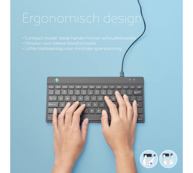 Toetsenbord R-Go Ergonomisch Compact Break QWERTY zwart