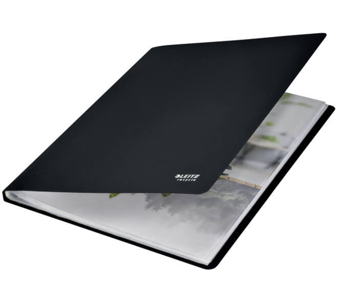 Showmap Leitz Recycle A4 40-tassen gerecycled PP zwart