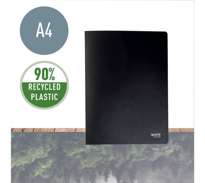 Showmap Leitz Recycle A4 40-tassen gerecycled PP zwart