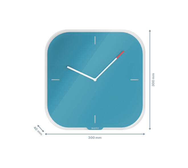 Wandklok Leitz Cosy blauw glas