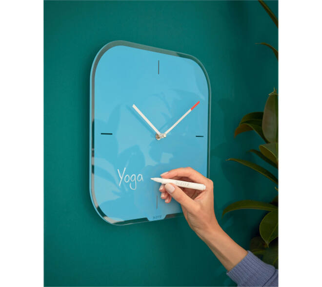 Wandklok Leitz Cosy blauw glas