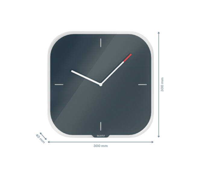 Wandklok Leitz Cosy grijs glas