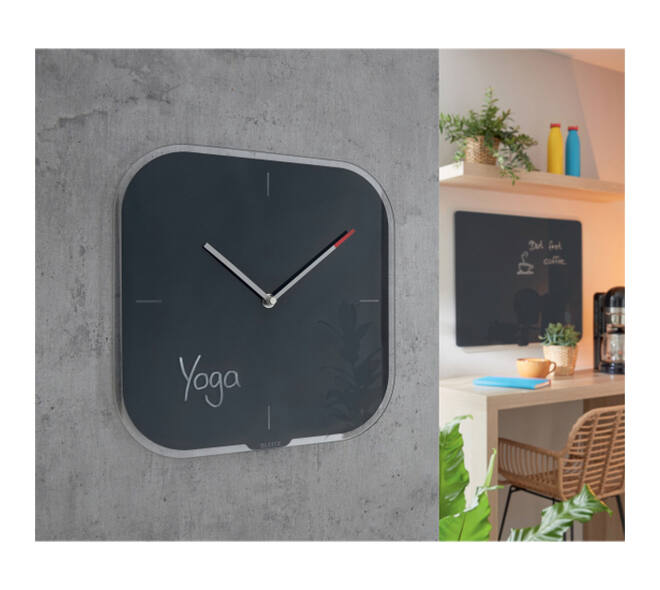 Wandklok Leitz Cosy grijs glas