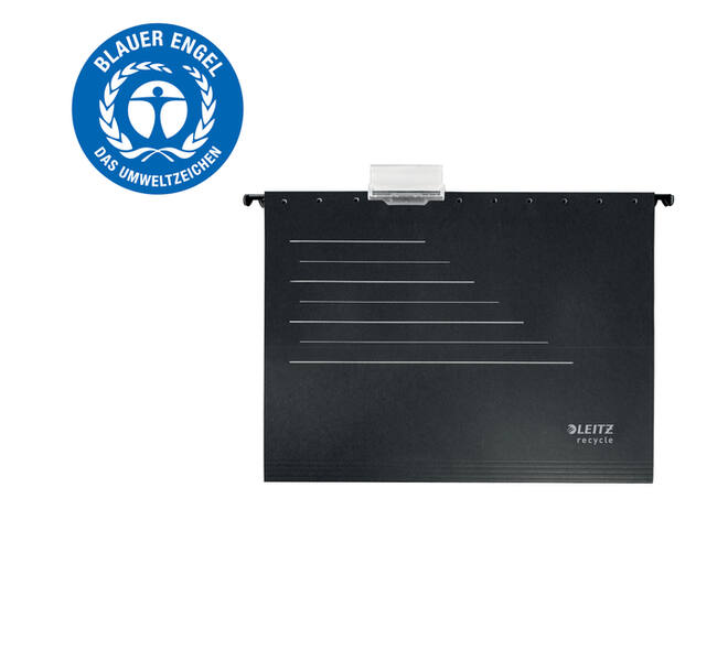 Hangmap Leitz Alpha Recycle A4 verticaal V-bodem zwart