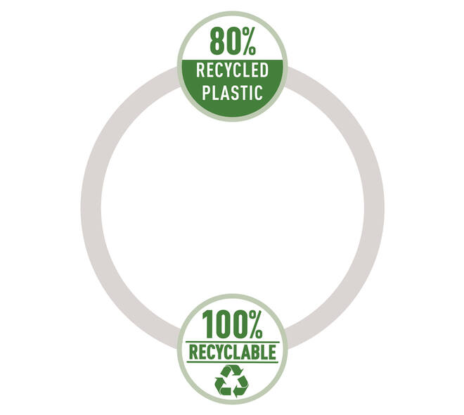 Dossiermap Leitz Recycle A4 3-kleps PP zwart