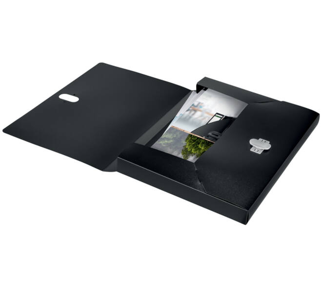 Documentenbox Leitz Recycle A4 PP zwart