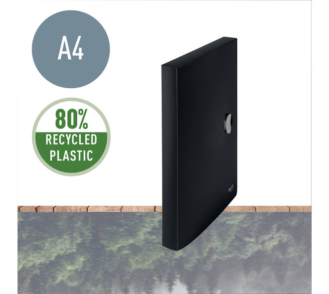 Documentenbox Leitz Recycle A4 PP zwart