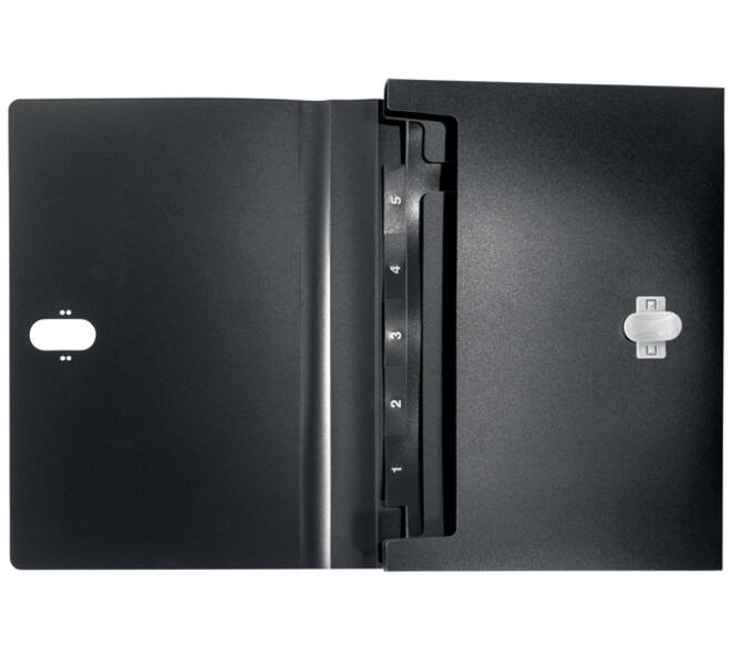 Projectmap Leitz Recycle A4 5-vaks PP zwart