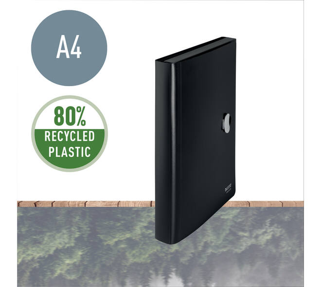 Projectmap Leitz Recycle A4 5-vaks PP zwart