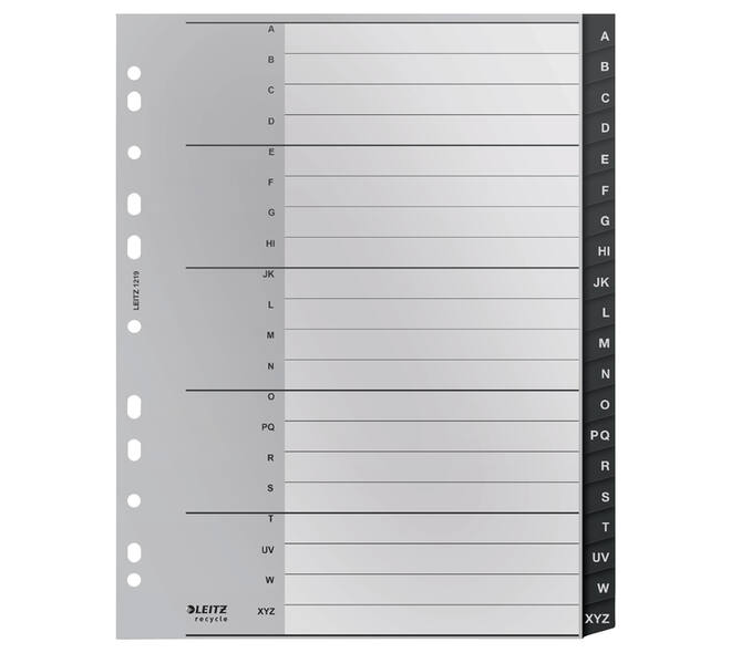 Tabblad Leitz Recycle A4 11-gaats A-Z extra breed PP
