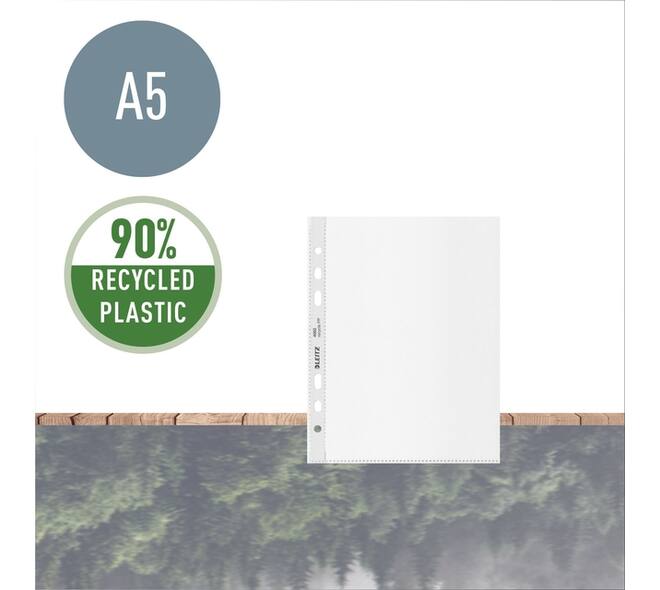 Showtas Leitz Recycle 100µ 6-gaats PP A5 transparant 25 stuks