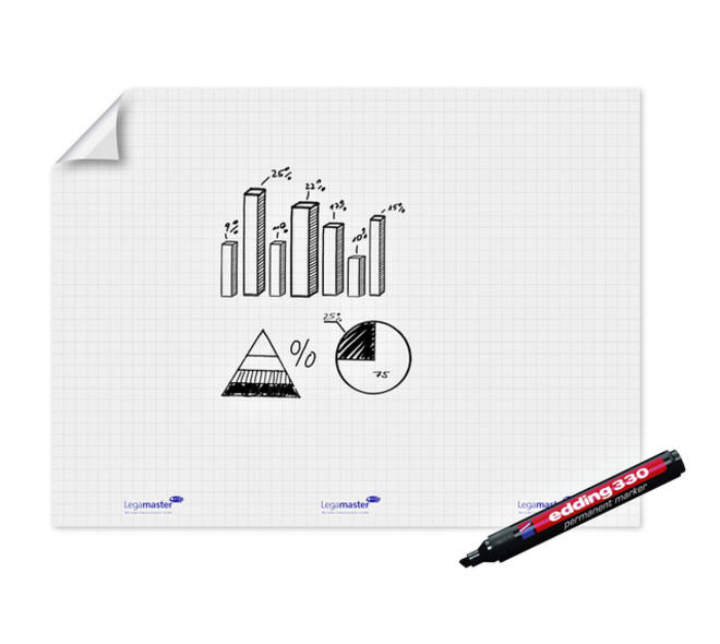 Magic-Chart Legamaster flipchart XL 90x120cm wit met ruit 15 vel