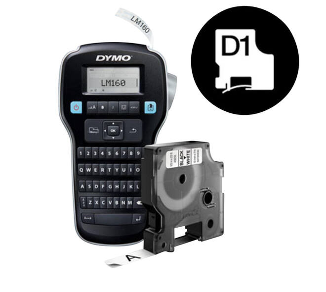Labelprinter Dymo LabelManager 160 draagbaar azerty 12mm zwart valuepack