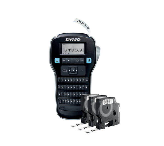 Labelprinter Dymo LabelManager 160 draagbaar qwerty 12mm zwart valuepack