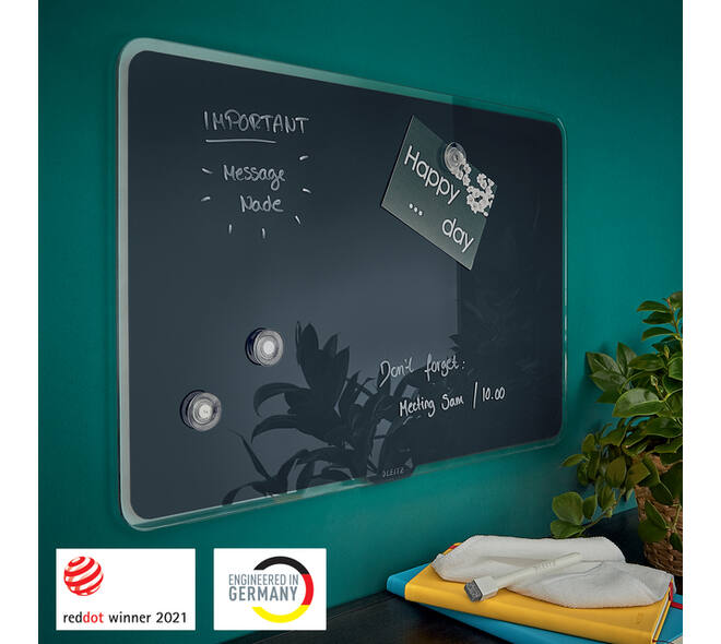 Glasbord Leitz Cosy magnetisch 800x600mm grijs