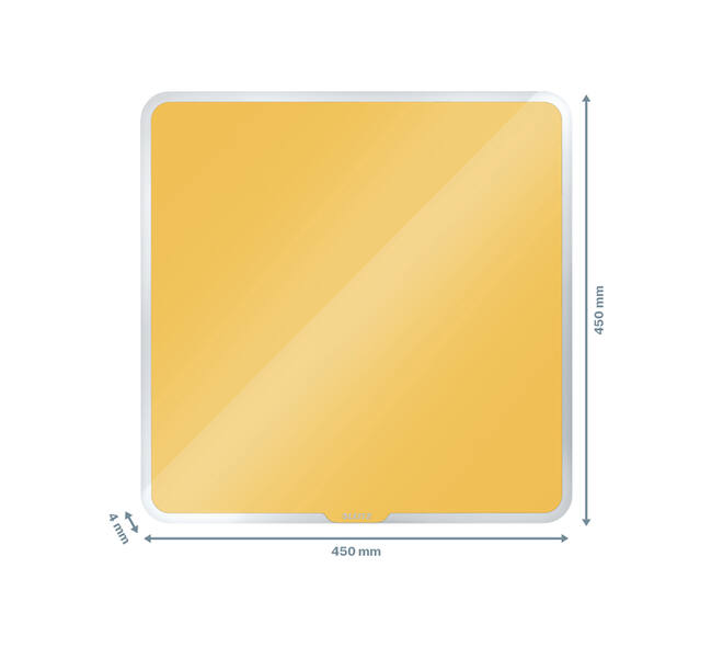 Glasbord Leitz Cosy magnetisch 450x450mm geel