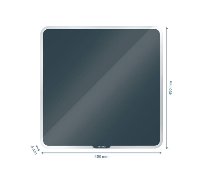 Glasbord Leitz Cosy magnetisch 450x450mm grijs