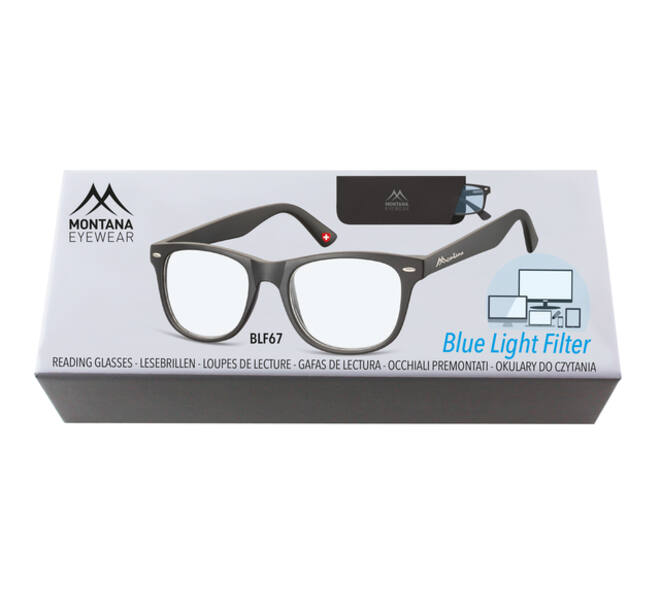 Leesbril Montana +3.00 dpt blue light filter zwart