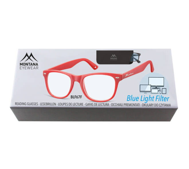Leesbril Montana +2.50 dtp blue light filter rood