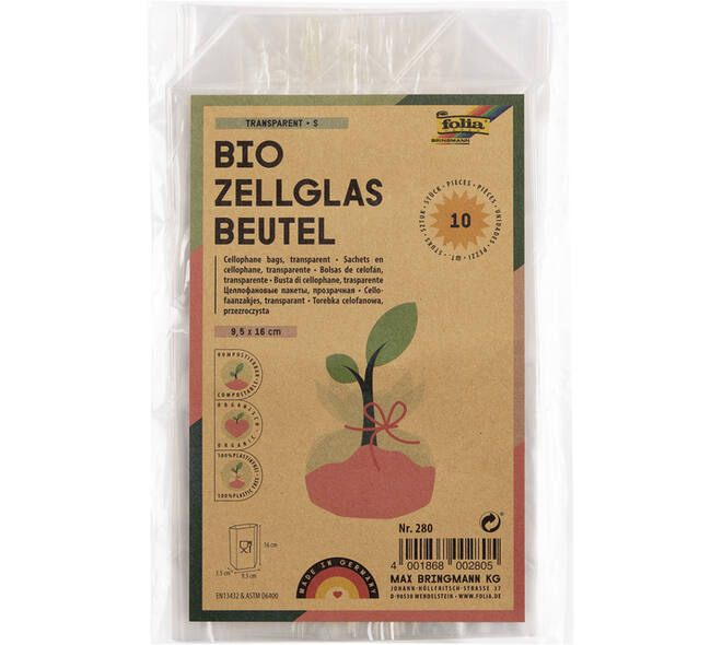 Cellofaanzak Folia 95x160mm 10 stuks transparant