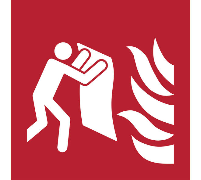 Pictogram bordje Djois Brandblusdeken 200x200mm rood