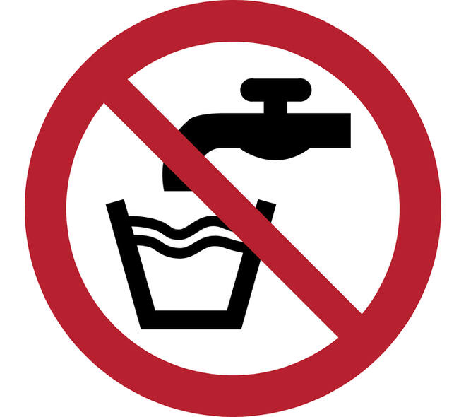 Pictogram bordje Djois Geen drinkwater Ø100mm rood