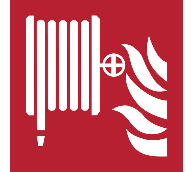 Pictogram bordje Djois Brandhaspel 200x200mm rood