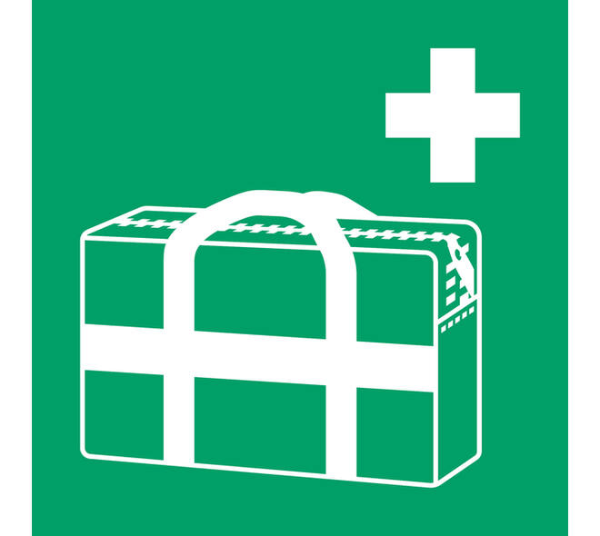 Pictogram bordje Djois EHBO koffer 200x200mm groen