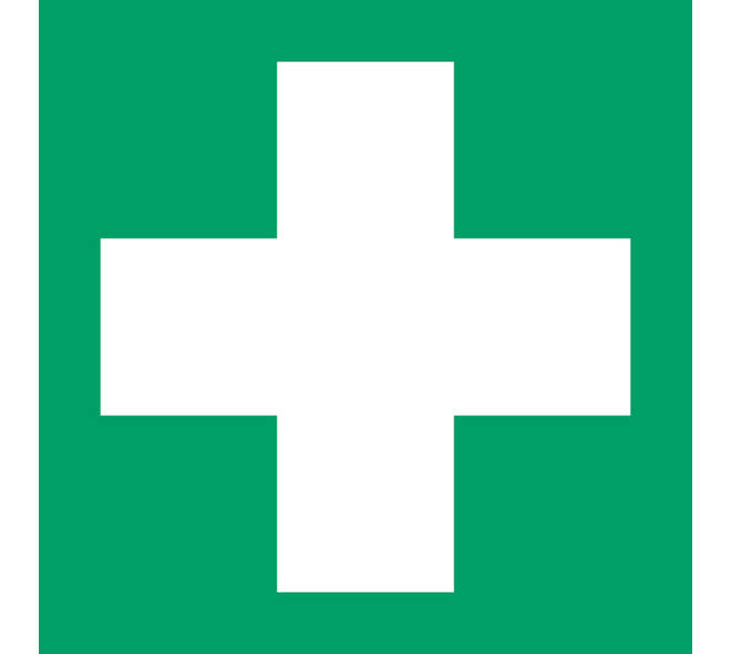 Pictogram bordje Djois EHBO 200x200mm groen