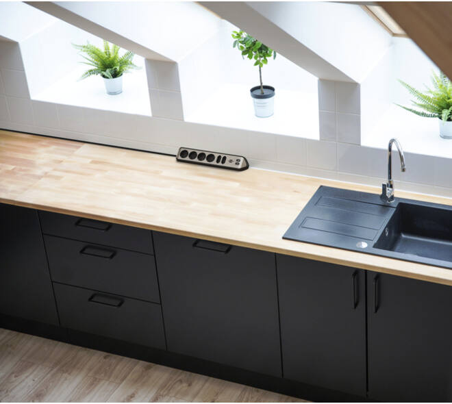 Stekkerdoos Brennenstuhl bureau Estilo 6vdig incl 2 USB 2m zw/zilver