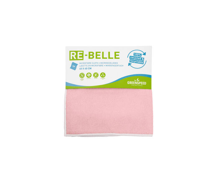 Microvezeldoek Greenspeed Re-belle 40x40cm roze 5 stuks