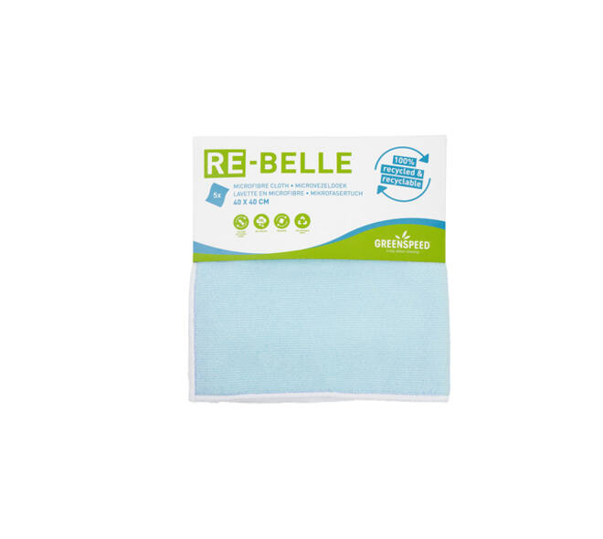 Microvezeldoek Greenspeed Re-belle 40x40cm blauw 5 stuks