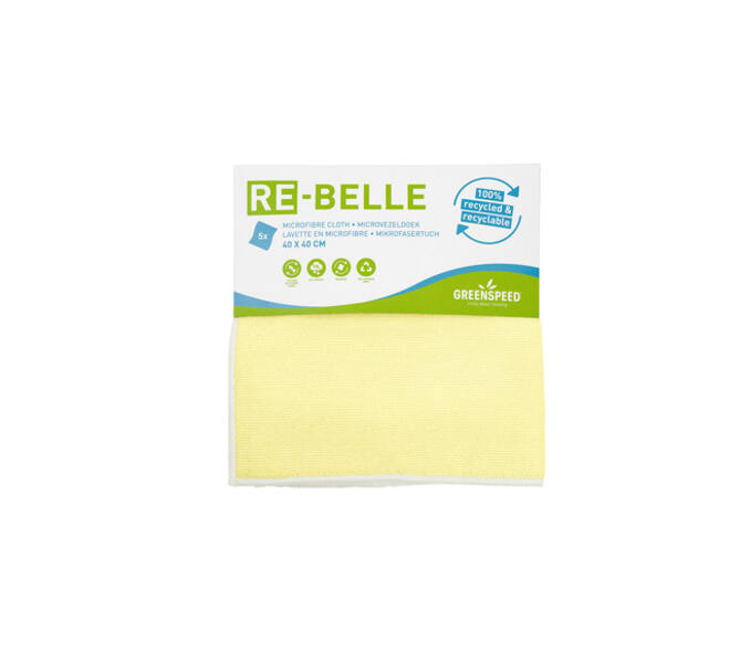 Microvezeldoek Greenspeed Re-belle 40x40cm geel 5 stuks