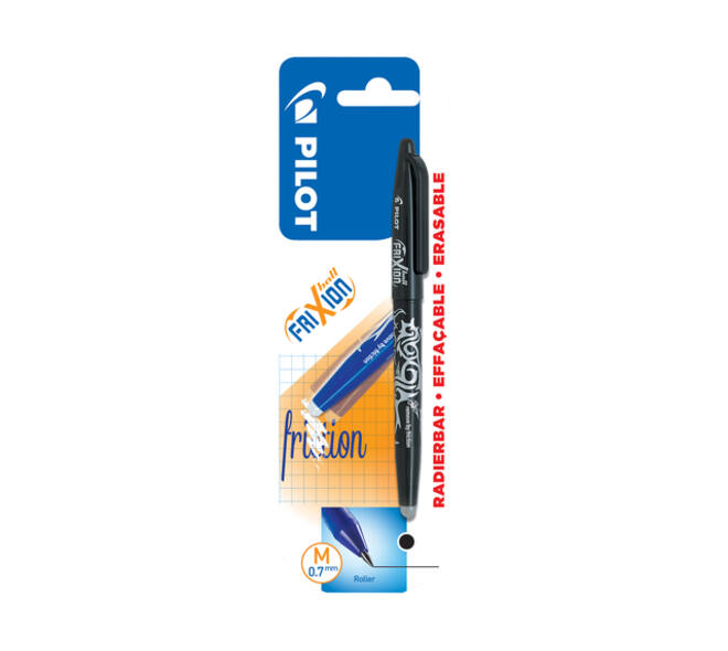 Rollerpen PILOT friXion medium zwart blister à 1 stuk