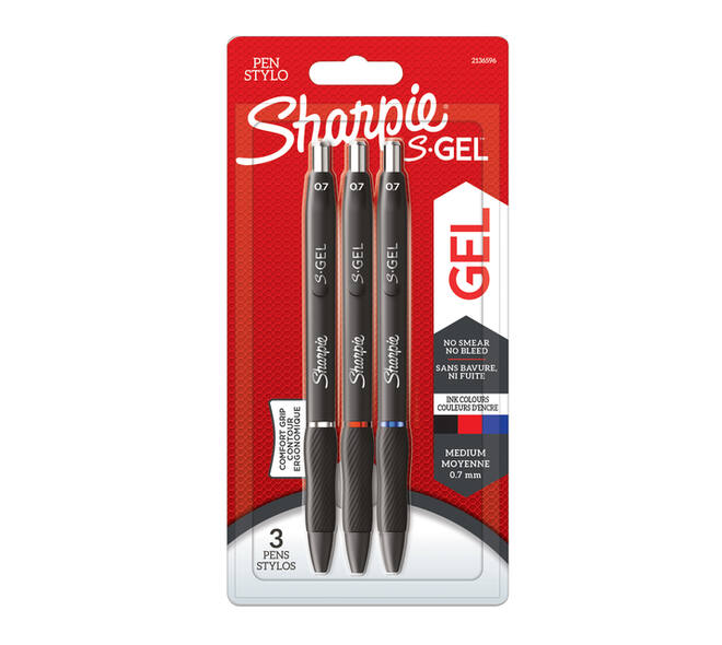 Gelschrijver Sharpie S-gel medium assorti blister à 3 stuks