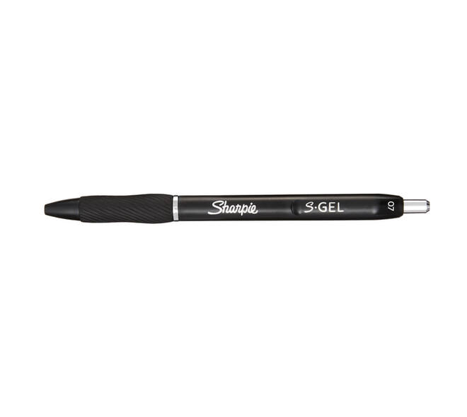 Gelschrijver Sharpie S-gel medium zwart blister à 3 stuks