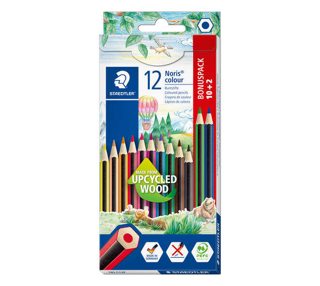 Kleurpotlood Noris 185 set à 10+2 kleuren gratis