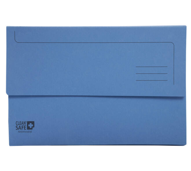 Pocketmap Exacompta Clean'Safe A4 400gr blauw 5 stuks