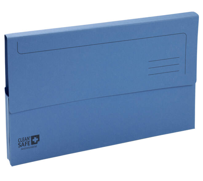 Pocketmap Exacompta Clean'Safe A4 400gr blauw 5 stuks